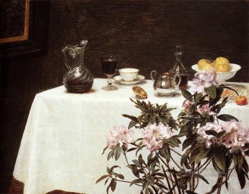Flores Painting - Naturaleza muerta esquina de una mesa pintor de flores Henri Fantin Latour